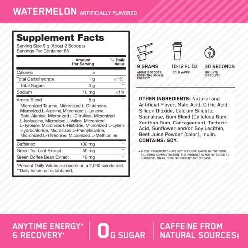 Optimum Nutrition Amino Energy - Pre Workout with Green Tea, BCAA, Amino Acids Optimum NutritionBuy Supplements Australia
