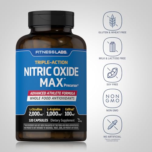 Fitness Labs Nitric Oxide Supplement | 3000mg | 120 Capsules | Nitric Oxide Pre Workout Fitness LabsBuy Supplements Australia