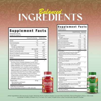 The Vitamin Kitchen Fruit and Veggies Gummies-120 Chews 60 Super Fruits The Vitamin KitchenBuy Supplements Australia