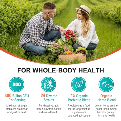 Probiotics for Women & Men - 300 Billion CFU & 24 Strains Probiotic with 15 Organic Herbs CfufulBuy Supplements Australia