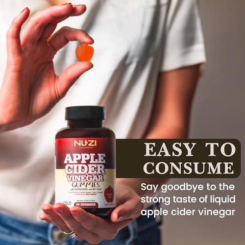 NUZI Apple Cider Vinegar Gummies with Pomegranate & Beetroot | 500 mg | Certified Halal NUZIBuy Supplements Australia