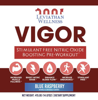 Leviathan Wellness Vigor - Stimulant Free, Nitric Oxide Boosting Pre-Workout Powder Leviathan WellnessBuy Supplements Australia