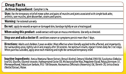 MaxRelief Arnica Montana Pain Cream - Advanced Formula for Deep Relief - Soothe Knee, Joint & Muscle Pain - Reduce Swelling, Joint Inflammation Fibromyalgia & Plantar Fasciitis Relief - Emu Oil 2oz MaxReliefBuy Supplements Australia