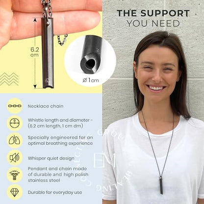 Mindful Breathing Necklace for Anxiety Stress Relief - Earth and Moon Stainless Steel Anxiety EARTH AND MOONBuy Supplements Australia