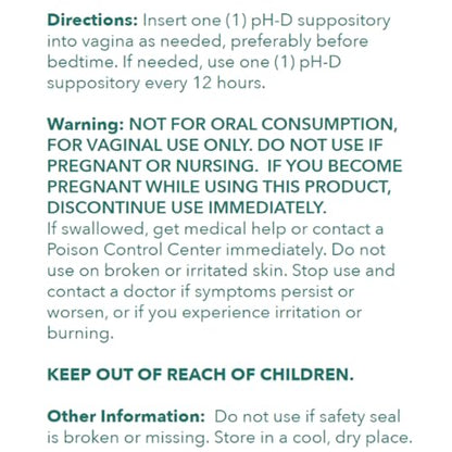 pH-D Feminine Health - 600 mg Boric Acid Suppositories - Woman Owned - for Vaginal Odor Use - 12 Count pH-D Feminine Health SupportBuy Supplements Australia