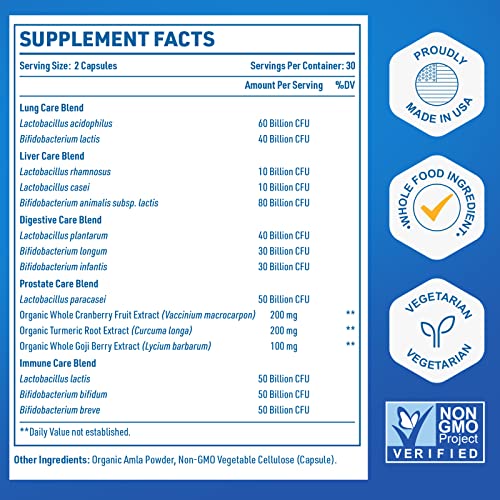 Probiotics for Men, 500 Billion CFU + 12 Strains Men's Probiotic with Turmeric Cranberry CFUKINGBuy Supplements Australia