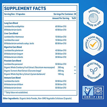 Probiotics for Men, 500 Billion CFU + 12 Strains Men's Probiotic with Turmeric Cranberry CFUKINGBuy Supplements Australia