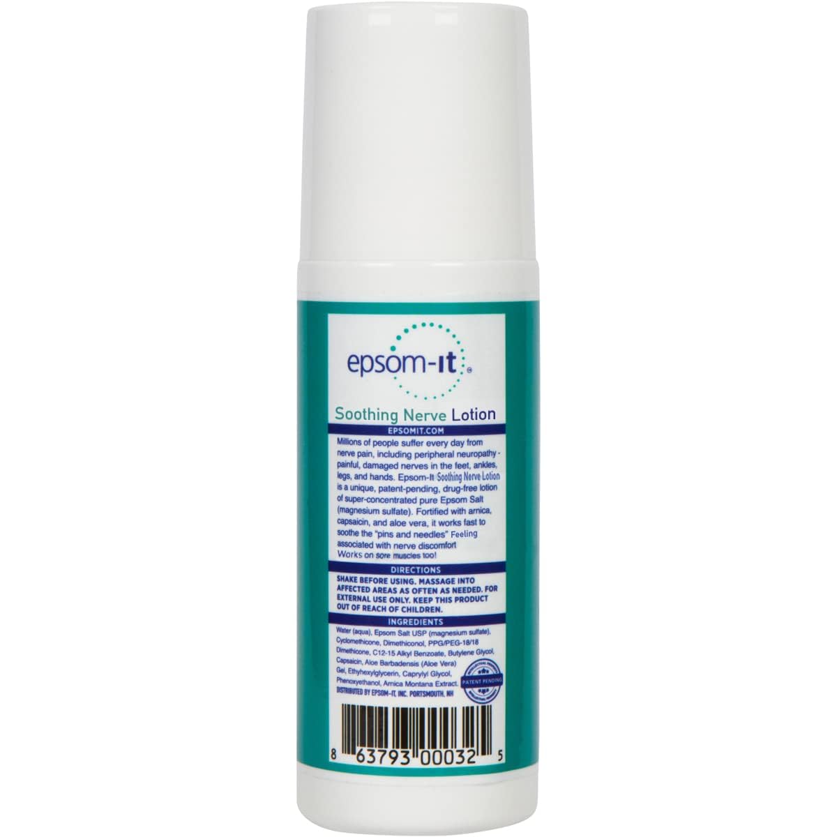 Epsom-It Soothing Nerve Lotion - Roll On Epsom Salt Magnesium Lotion, Topical Magnesium Cream with Capsaicin & Arnica for Tired Muscles and Sleep, 3oz EPSOM-ITBuy Supplements Australia