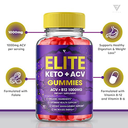 (2 Pack) Elite Keto ACV Gummies AVC, Elite Keto Plus ACV Advanced Weight Loss Gummies FyvusBuy Supplements Australia