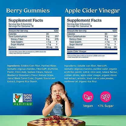 Poop Like a Champion Super Fiber Gummies 6g Fiber - Apple Cider Vinegar & Berries 2 Flavors Poop Like a ChampionBuy Supplements Australia