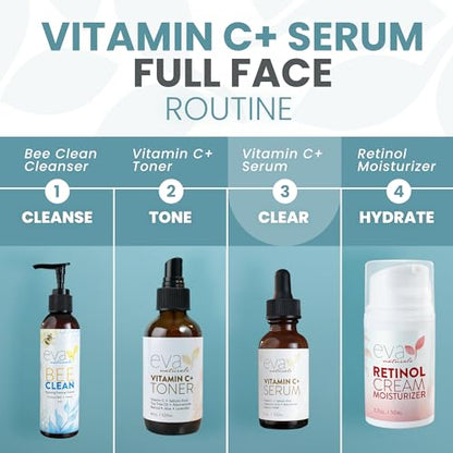 Eva Naturals Vitamin C Face Serum With Hyaluronic Acid - Anti Aging Serum Eva NaturalsBuy Supplements Australia