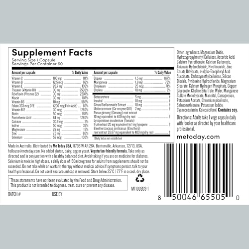 me today Multivitamin for Men, Mineral Supplements with 27 Vitamins, Minerals and Herbs, Including D, C, A, B, Biotin and Zinc, Vegetarian | General Health Supplements | 60 Capsules me todayBuy Supplements Australia