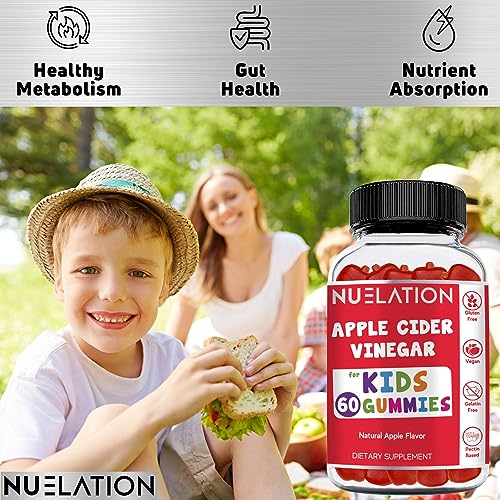 NUELATION Apple Cider Vinegar Gummies for Kids, 60 Servings. Gluten Free, Vegan and Gelatin NUELATIONBuy Supplements Australia