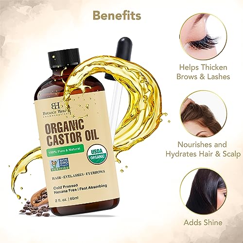 Botanic Hearth Castor Oil | USDA Certified Organic |100% Pure & Hexane Free | Cold Pressed | Growth Botanic HearthBuy Supplements Australia
