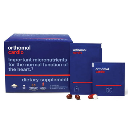 Orthomol Cardio, Heart Health Supplements for Circulation & Vascular Support, Omega-3, Magnesium, Cocoa Polyphenols & B Vitamins, Supports Cardiovascular Health, 30-Day Supply, Powder+Tablets+Capsules OrthomolBuy Supplements Australia