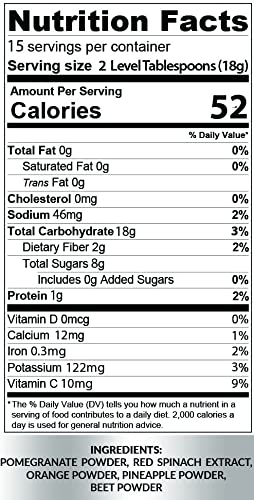 Nutrigardens Spin Boost Nitric Oxide Red Spinach Nitrate Pre-Workout Powder Concentrated Super Juice Powder with Beets for Athletic Endurance