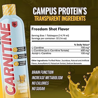 Campus Protein - Carnitine Liquid Supplement, Weight Loss Aid for Natural Energy Campus ProteinBuy Supplements Australia