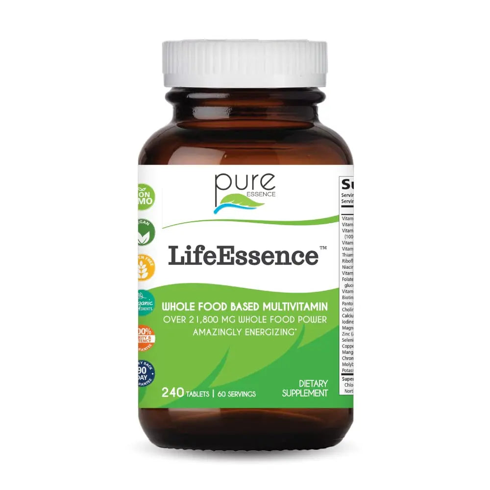 PURE ESSENCE LABS LifeEssence Multivitamin for Women and Men - Natural Herbal Supplement - Vitamin D, Vitamin D3, Vitamin B12 PURE ESSENCE LABS