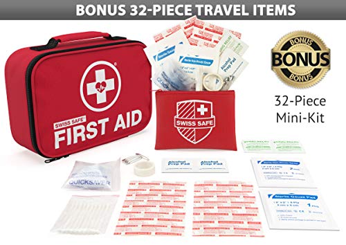 Swiss Safe 2-in-1 First Aid Kit (120 Piece) + Bonus 32-Piece Mini Kit Swiss SafeBuy Supplements Australia