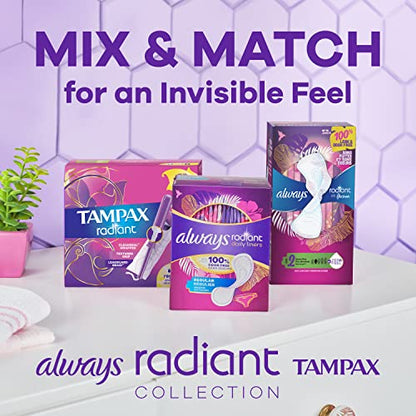 Tampax Radiant Tampons, Regular Absorbency, with Leakguard Braid, Unscented, 84 Count TampaxBuy Supplements Australia