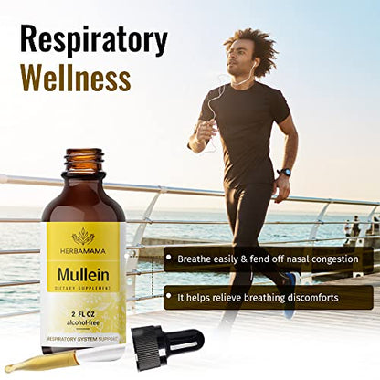 Mullein Leaf Tincture - Lung Cleanse - Vegan Lung Detox - Respiratory Health HERBAMAMABuy Supplements Australia