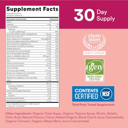 SmartyPants Teen Girl Multivitamin Gummies: Omega 3 Fish Oil (EPA/DHA), Vitamin D3 SmartyPantsBuy Supplements Australia