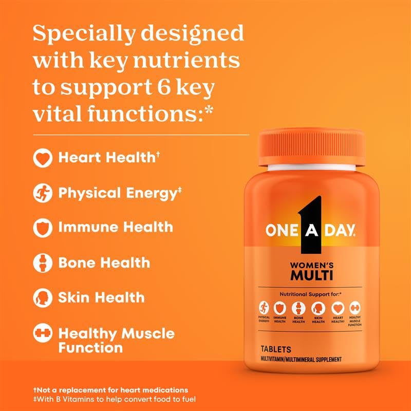 One A Day Multivitamin for Women- Daily Vitamins for Woman with Biotin, Calcium, Folic Acid, Iron & Zinc, Complete Women’s Vitamins