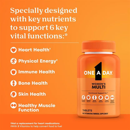 One A Day Multivitamin for Women- Daily Vitamins for Woman with Biotin, Calcium, Folic Acid, Iron & Zinc, Complete Women’s Vitamins