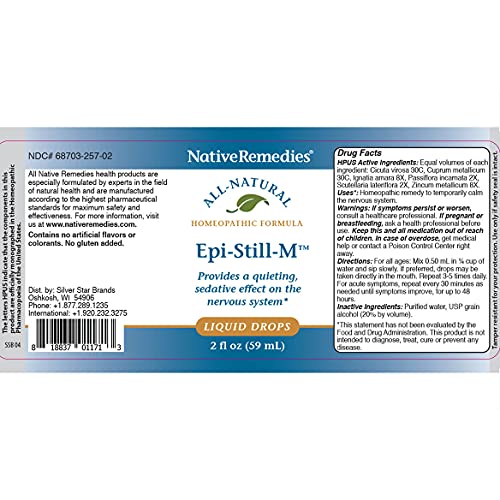 NativeRemedies Epi-Still-M - Natural Homeopathic Formula Provides a Quieting, Sedative Effect Native RemediesBuy Supplements Australia