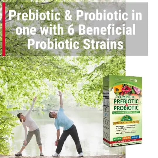 Olympian Labs Complete Prebiotic and Probiotic Supplement - 25 Billion Live Shelf Stable Cultures - 30 Vegetarian Capsules Olympian LabsBuy Supplements Australia