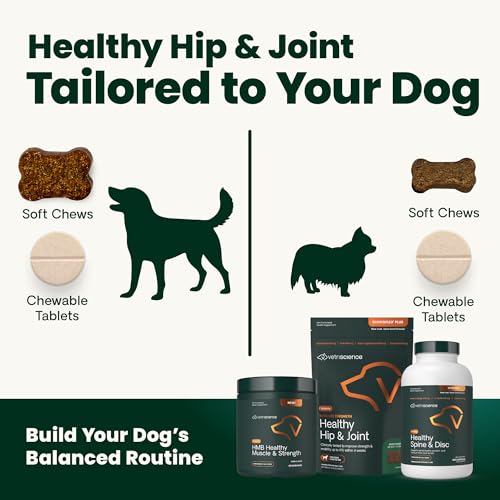 VetriScience Ultimate Strength Hip & Joint Supplement for Dogs, GlycoFlex Plus – MSM, Chondroitin & Green-Lipped Mussel Chews for Mobility, Flexibility, Comfort & Support, Peanut Butter Flavor 120 Cnt VETRISCIENCEBuy Supplements Australia