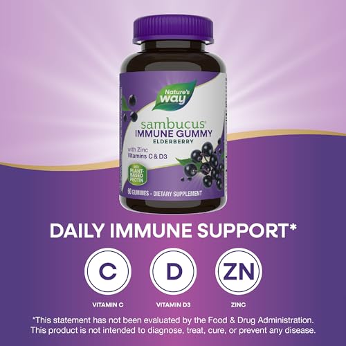 Nature's Way Sambucus Elderberry Immune Gummies, Daily Immune Support Nature's WayBuy Supplements Australia