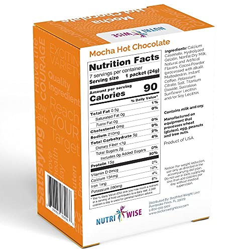 NutriWise – High Protein 15g | Instant Hot Drink | Mocha | 7/Box | Weight Loss, KETO Diet Friendly NutriWiseBuy Supplements Australia
