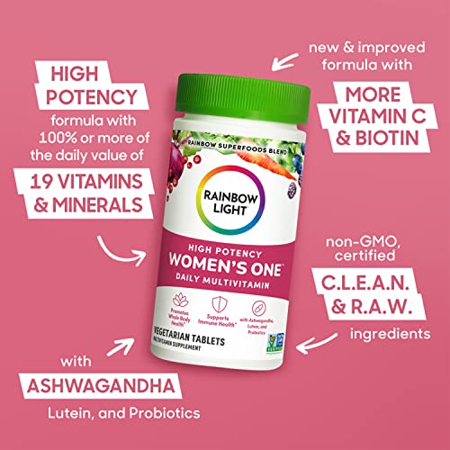 Rainbow Light Multivitamin for Women, Vitamin C, D & Zinc, Probiotics, Women’s One Rainbow LightBuy Supplements Australia