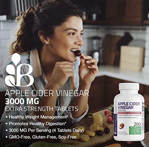 Bronson Apple Cider Vinegar 3000 MG per Serving Extra Strength - Non-GMO, 200 Vegetarian BronsonBuy Supplements Australia