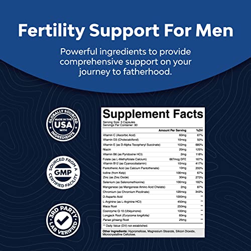 Prenatal Multivitamin Male Fertility Supplement - Mens Fertility Supplement with L-Arginine D-Aspartic Acid and Maca Root Prenatal Vitamins for Enhanced Motility Volume Potency and Fertility Support Natures CraftBuy Supplements Australia