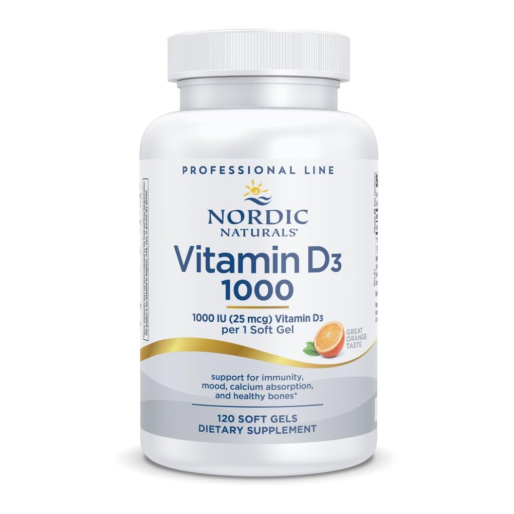 Nordic Naturals Pro Vitamin D3 1000, Orange - 120 Mini Soft Gels - 1000 IU Vitamin D3 - Supports Healthy Bones, Mood & Immune System Function - Non-GMO - 120 Servings Nordic NaturalsBuy Supplements Australia