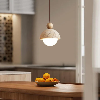 Spherical Wabi Sabi Pendant Light Natural Stone Retro Japanese Style Yellow Travertine Pendant Lighting Vintage Mini Wood Nordic Hanging Light for Kitchen Island Dining Room Bedroom Hallway Bedside OROILUPUBuy Supplements Australia