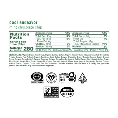GoMacro MacroBar Organic Vegan Protein Bars - Mint Chocolate Chip, 2.3 Ounce Bars GoMacroBuy Supplements Australia