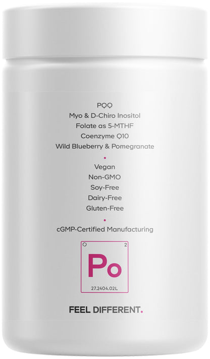 Codeage PQQ Ovarian Harmony+ Supplement - PQQ (Pyrroloquinoline Quinone), Myo-Inositol & D-Chiro-Inositol 40:1 Blend, Folate 5-MTHF, CoQ10, Wild Blueberry - Liposomal Delivery - Non-GMO - 120 Capsules CodeageBuy Supplements Australia