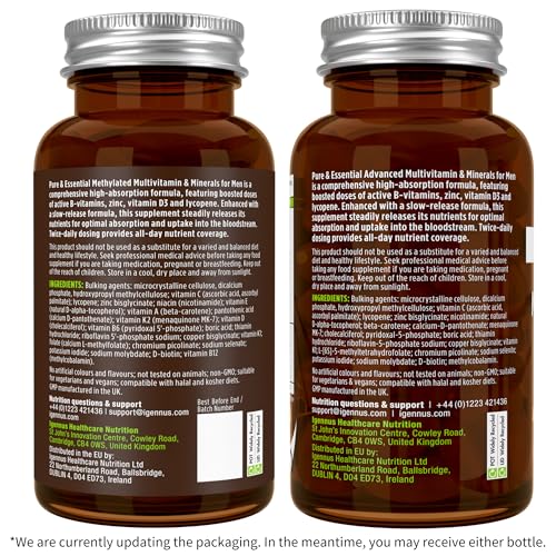 Igennus Methylated Men's Multivitamin with 22 Actives, All-Day Nutrient Delivery, Pure & Clean, Methylfolate & Methylcobalamin Igennus Healthcare NutritionBuy Supplements Australia