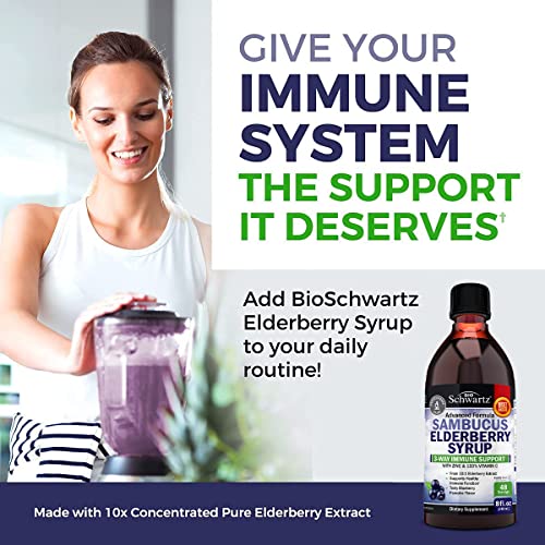 Elderberry Syrup for Kids and Adults - Natural Immune Support with Zinc and Vitamin C BioSchwartzBuy Supplements Australia
