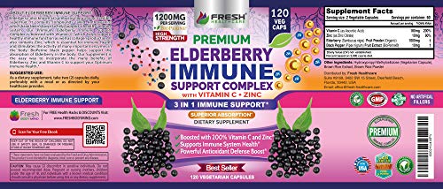 FRESH HEALTHCARE Elderberry Capsules - High Potency Black Elderberry with Zinc FRESH HEALTHCAREBuy Supplements Australia