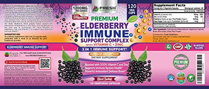 FRESH HEALTHCARE Elderberry Capsules - High Potency Black Elderberry with Zinc FRESH HEALTHCAREBuy Supplements Australia