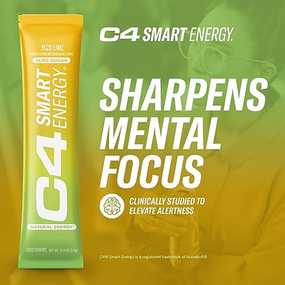 C4 Smart Energy Powder Stick Packs - Sugar Free Performance Fuel & Nootropic Brain CellucorBuy Supplements Australia