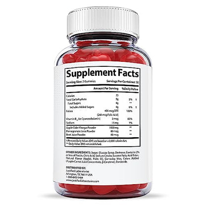 Justified Laboratories X Slim Keto ACV Gummies 1000MG Xslim Vegan Non GMO with Pomegranate Justified LaboratoriesBuy Supplements Australia
