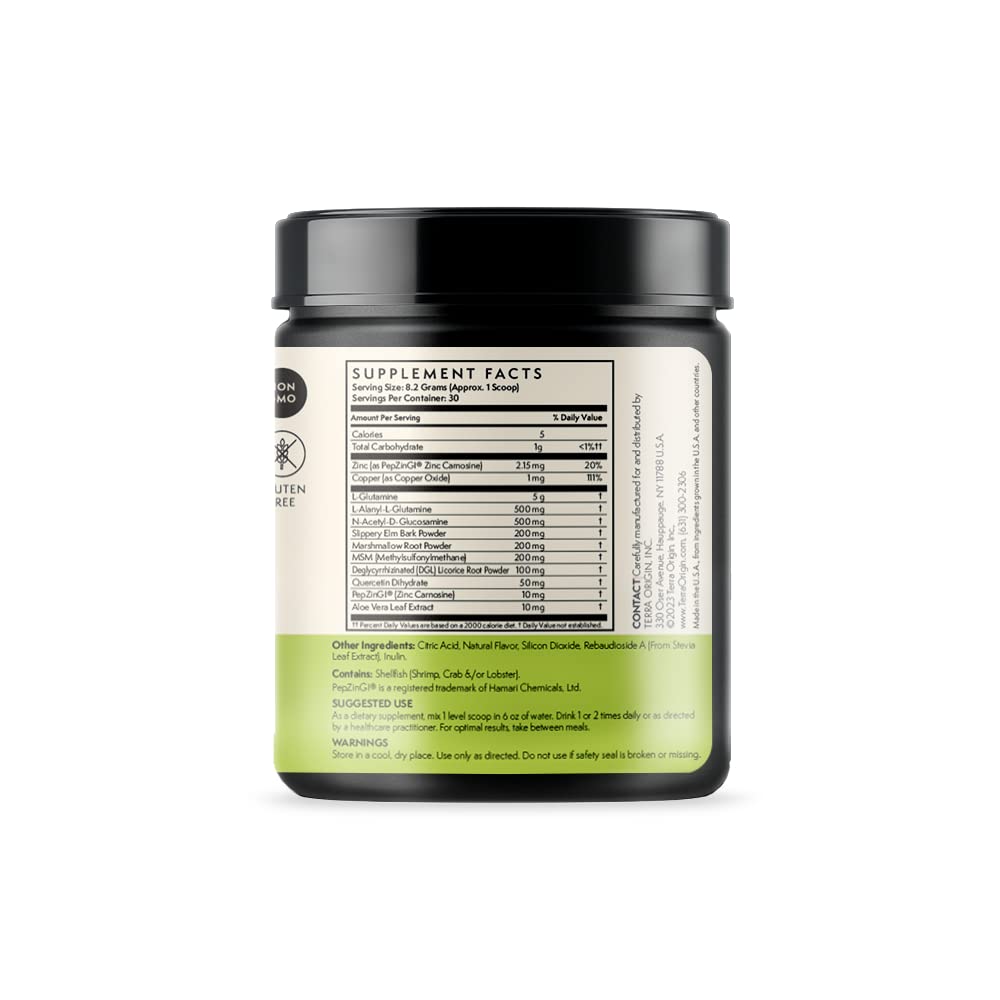 Healthy Gut Green Apple | 30-Servings with L-Glutamine, Zinc, Glucosamine, Slippery Elm Bark, Marshmallow Root and More!