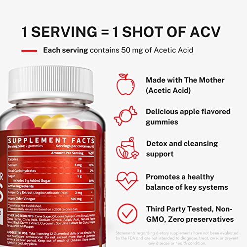 Apple Cider Vinegar Gummies with The Mother - ACV Gummies for Detox, Cleansing & Immune Support SIMPLE WONDERSBuy Supplements Australia
