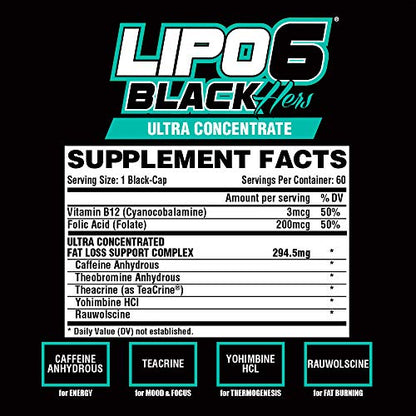 Nutrex Research Lipo-6 Black Hers Ultra Concentrate | Weight Loss Pills for Women | Fat Burner Nutrex ResearchBuy Supplements Australia