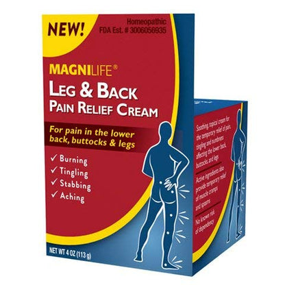 MagniLife Leg & Back Pain Relief Cream (4 oz), Topical Support for Leg Pain & Lower Back Discomfort, Fast Absorbing, No Residue, Mild Scent, Massage-in Formula MagniLifeBuy Supplements Australia